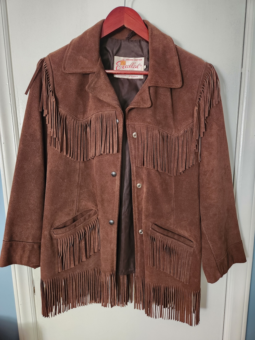 Vintage Brown Suede Fringe Jacket